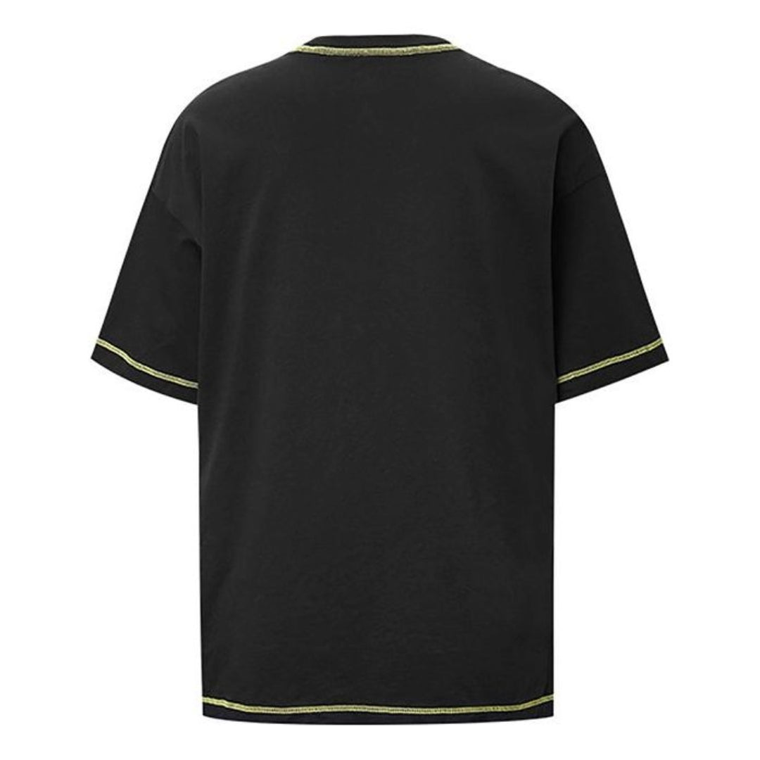 (WMNS) Converse Casual T-Shirt Asia Sizing 'Black Yellow' 10018923-A01