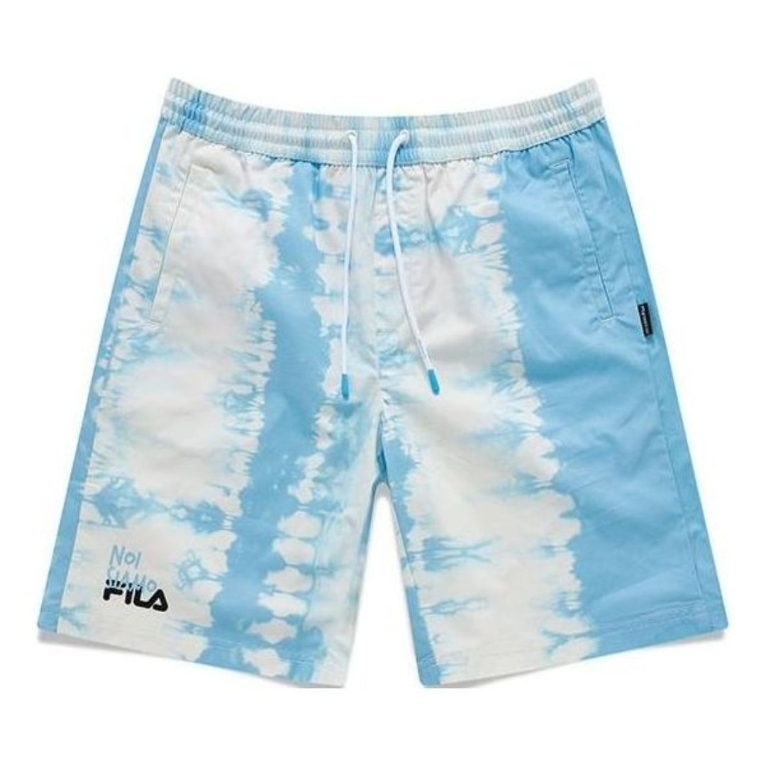 FILA FUSION Tie-Dye Printed Woven Sports 5-Inch Shorts 'White Teal' T11M131805F-LB