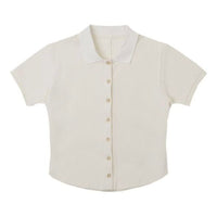 (WMNS) Converse Gradient Letter Embroidery Polo Shirt 'White' 10027237-A01