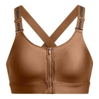 (WMNS) Under Armour Infinity 2.0 High Zip Sports Bra 'Brown' 1384118-253