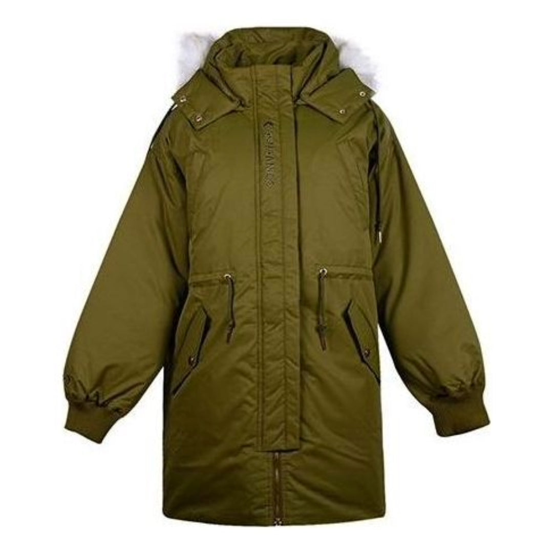 (WMNS) Converse Long Down Jacket Asia Sizing 'Olive Green' 10019430-A04