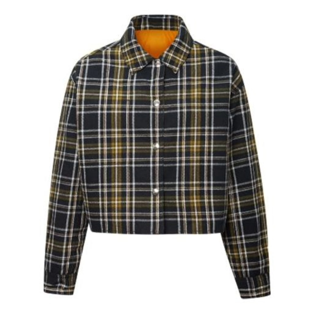 (WMNS) Converse Reversible Shirt-Style Jacket Asia Sizing 'Black Grey' 10019436-A02