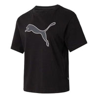 (WMNS) PUMA Graphic Sport T-Shirt 'Black Grey' 682164-01