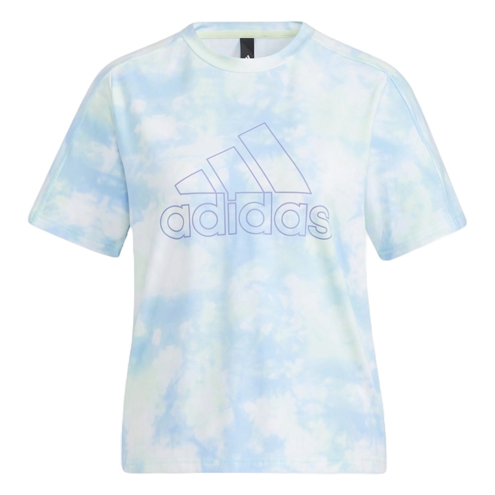 (WMNS) adidas Met AOP T-Shirt 'White Blue' HF2488