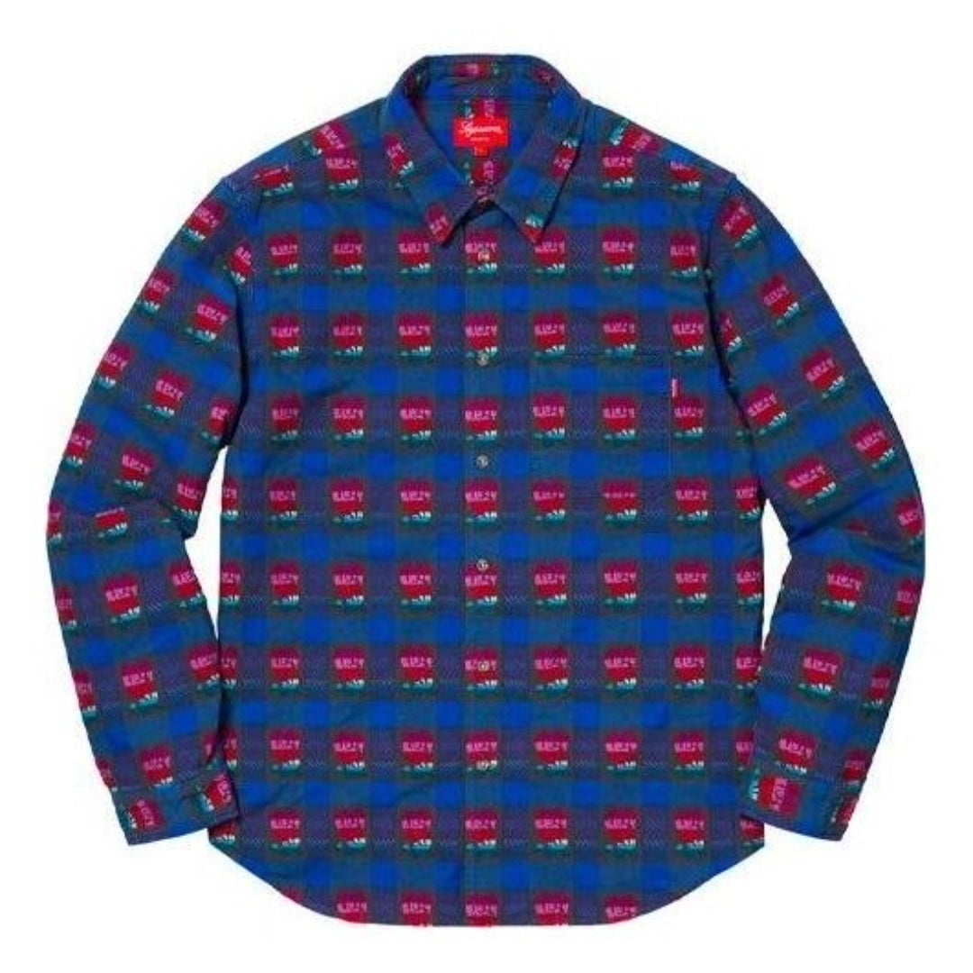 Supreme Rose Buffalo Plaid Shirt 'Blue Red' SUP-SS19-143