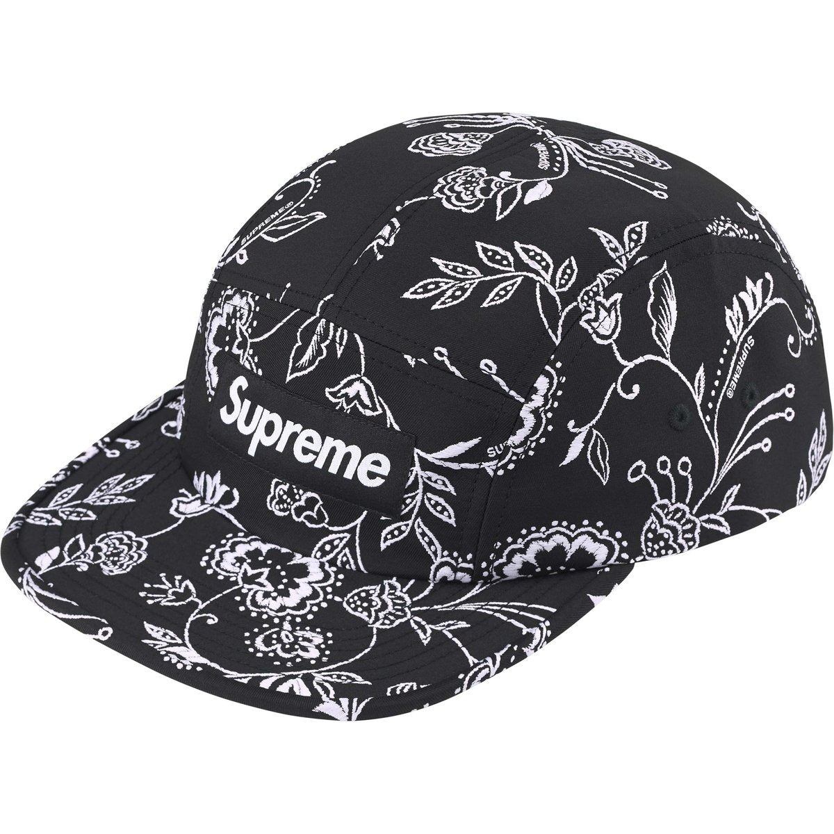 Supreme Floral Jacquard Camp Cap 'Black' SS25H36-BLACK