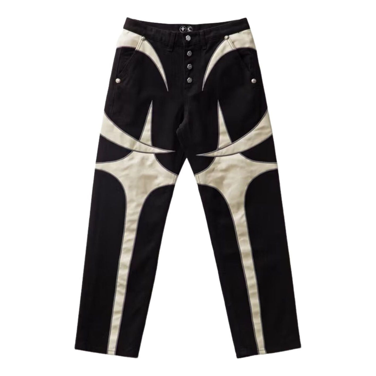Thug Club TC Leather Denim Pants 'Black' TC24PT0602