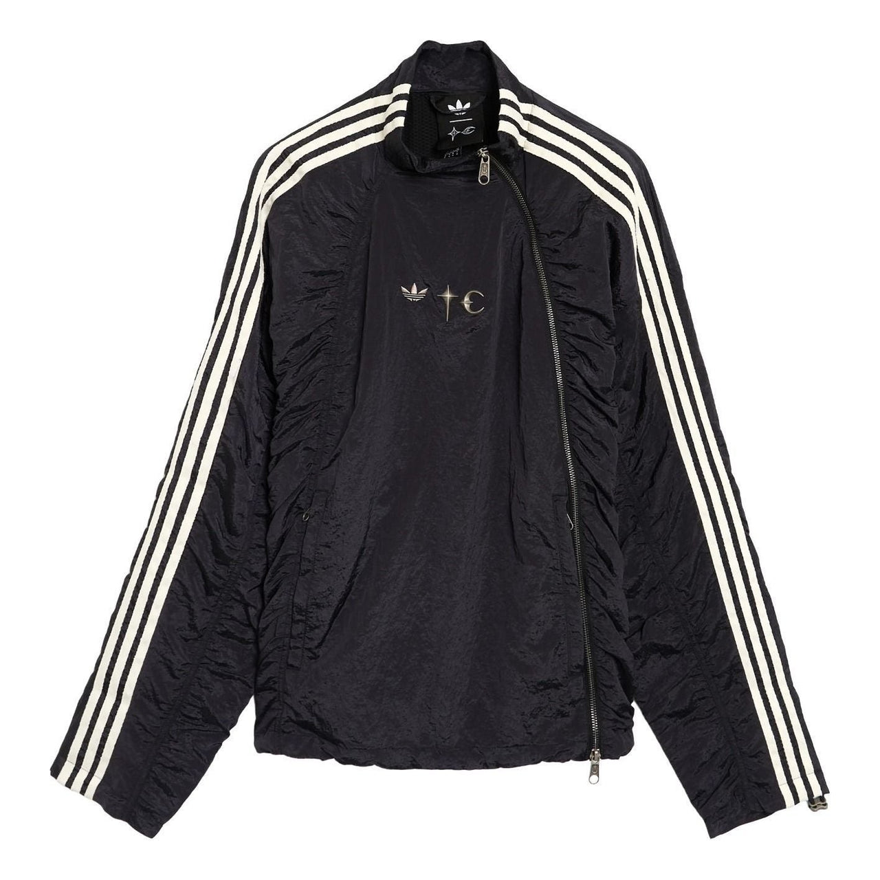 adidas x Thug Club Woven Logo Relaxed Track Jacket Asia Sizing 'Black Silver Metallic' KC2200