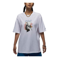 (WMNS) Air Jordan Graphic Oversized T-shirt Asia Sizing 'White' FN5709-100