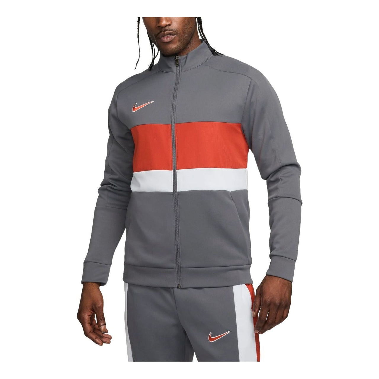 Nike Academy Dri-FIT Football Track Jacket 'Iron Grey Orange' FZ0381-068