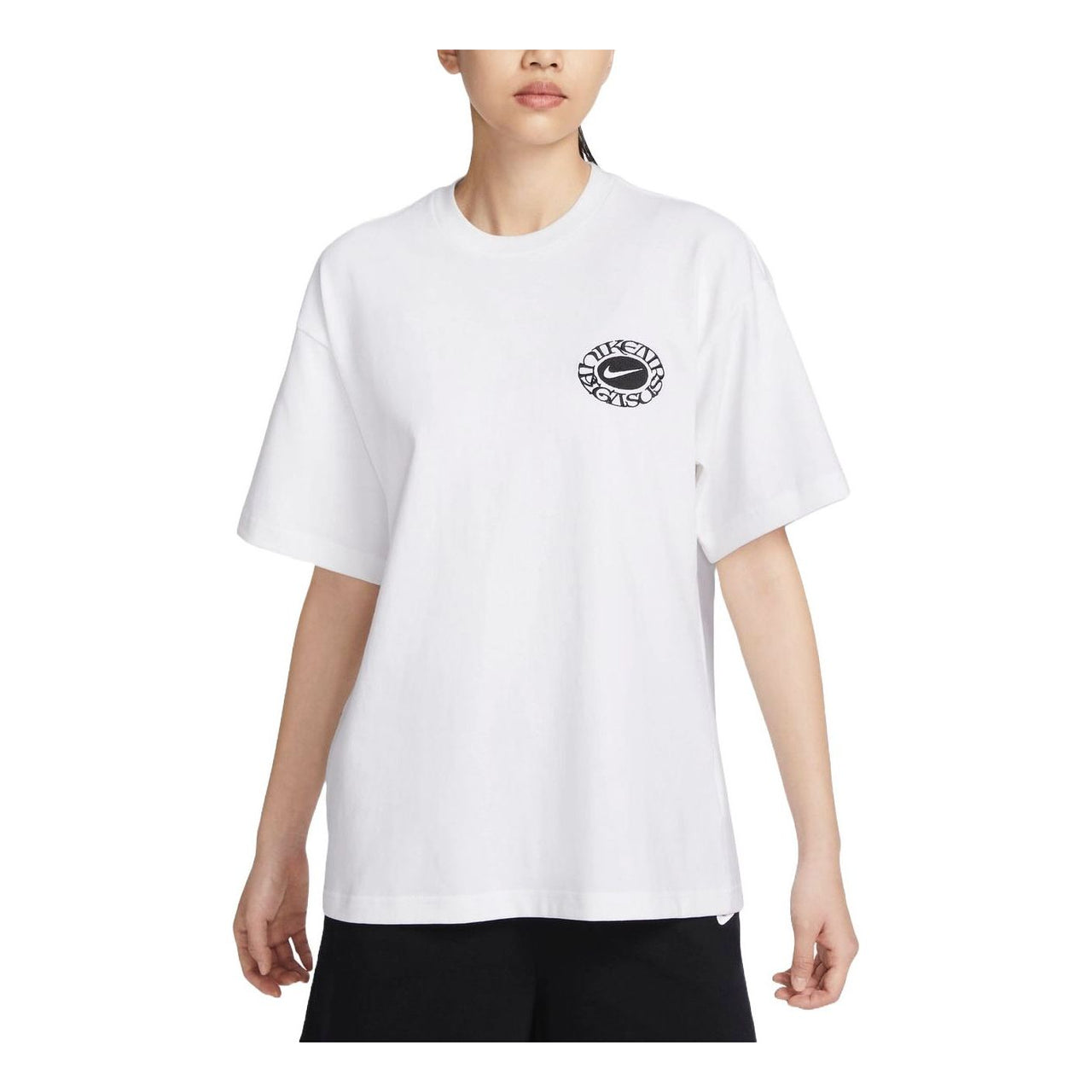 Nike Embroidery Logo T-Shirt Asia Sizing 'White' FZ7621-100