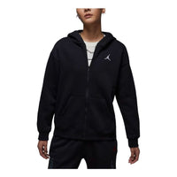(WMNS) Air Jordan Brooklyn Fleece Full Zip Hoodie Asia Sizing 'Black' FV7168-010