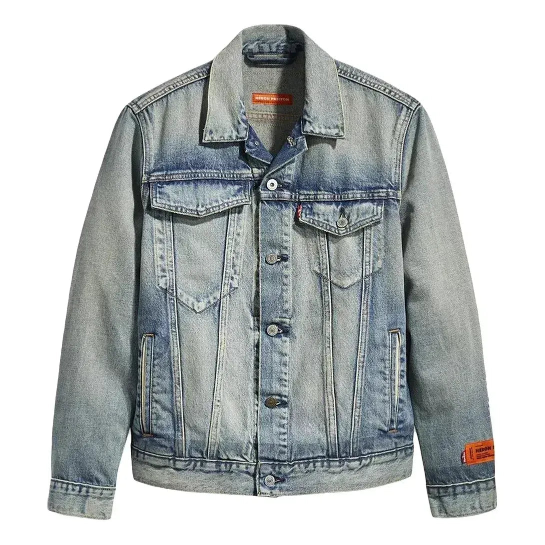HERON PRESTON x Levi's Trucker Jacket 'Concrete Vintage Wash' HMYE006S209250077300