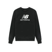 New Balance Essentials Stacked Logo French Terry Crewneck Asia Sizing 'Black' AMT31538-BK