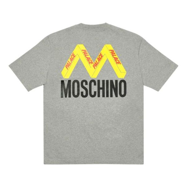 PALACE Moschino Crossover Back Large Alphabet logo Short Sleeve Unisex Gray ZCA070313181485