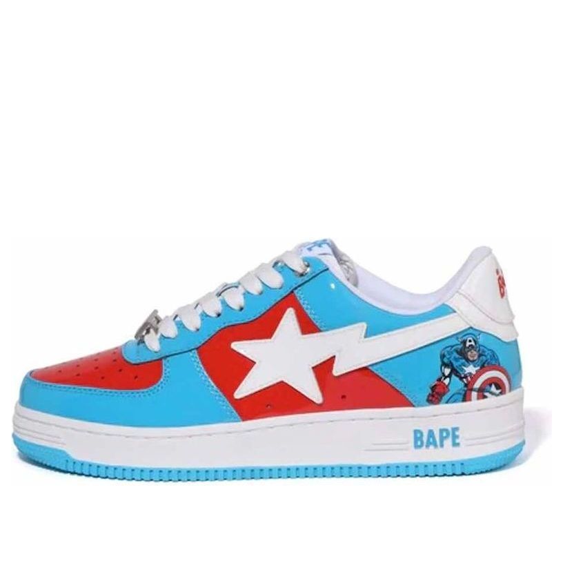A BATHING APE x Marvel Bape Sta Low 'Blue Captain America' 0ZXSHM191903J-BLP