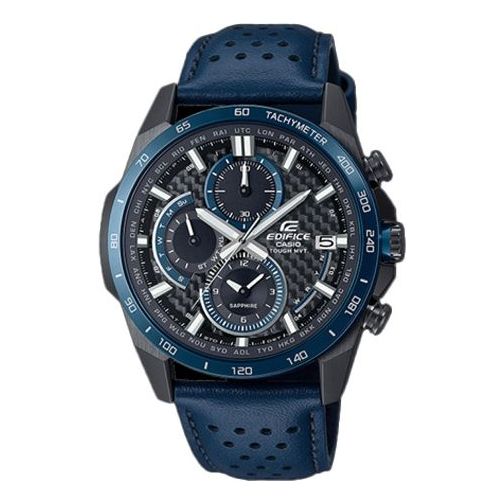 CASIO Waterproof EDIFICE Solar Powered Sports Sapphire Crystal Mens Blue Analog EQW-A2000CL-2APR