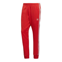 Men's adidas originals Side Stripe Elastic Waistband Sports Pants/Trousers/Joggers Red HF2134