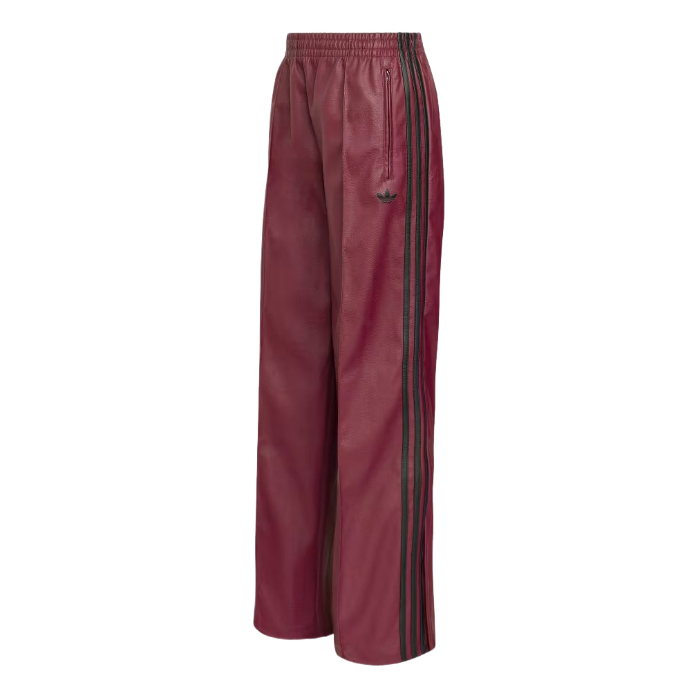 (WMNS) adidas Firebird Loose Pleather Pant Asia Sizing 'Maroon' KU1807