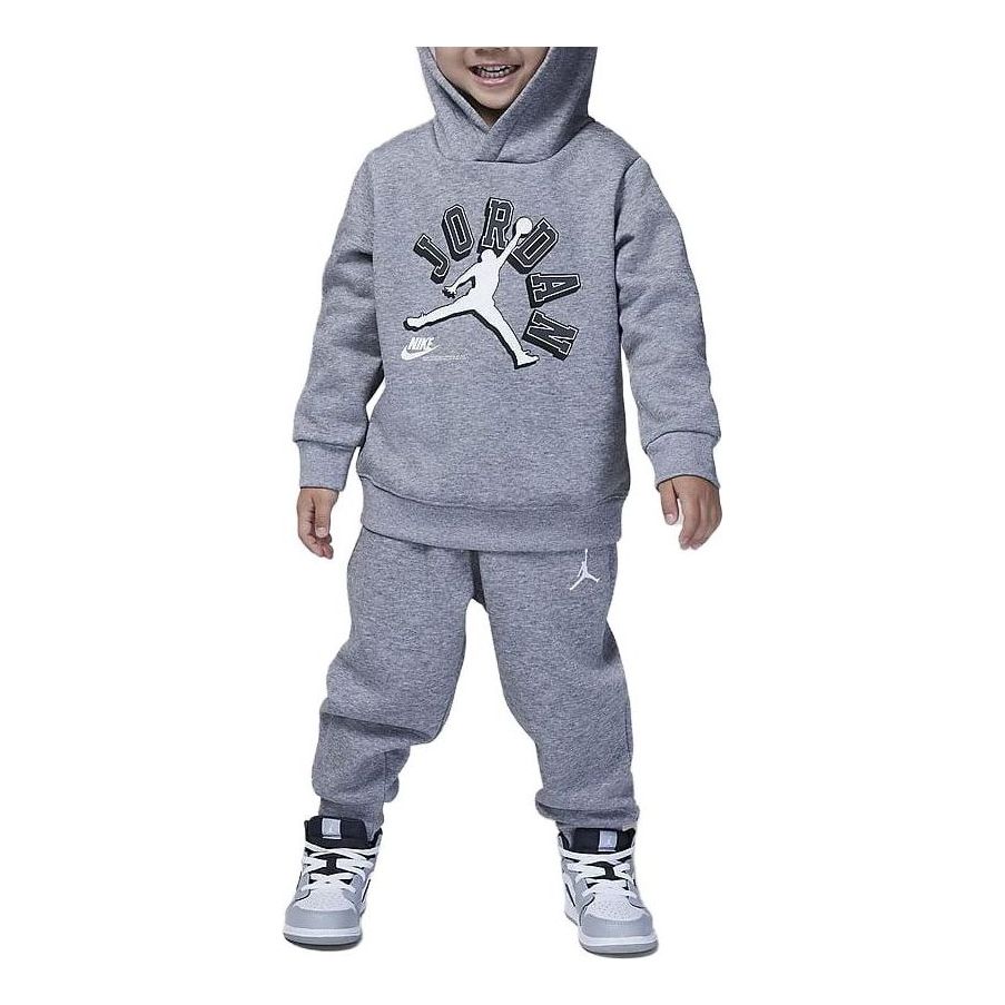 (TD) Air Jordan Varsity Logo Hoodie Pants Set 'Grey' FZ1780-091