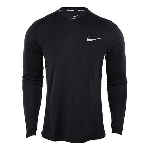 Men's Nike Casual Sports Logo Solid Color Quick Dry Long Sleeves Black T-Shirt 833593-010