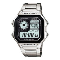 CASIO G Shock Quartz Sports Waterproof Mens Silver Digital AE-1200WHD-1A