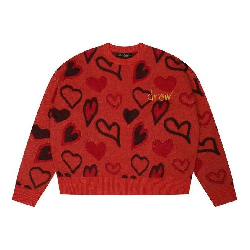 Drew House Scribble Hearts Sweater 'Orange' DW-FW22-1223-06