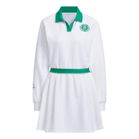 (WMNS) adidas Verbiage Long Sleeve Polo Dress Asia Sizing 'White Green' JE3623