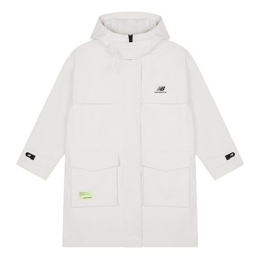 (WMNS) New Balance Big Pocket Solid Color Hooded Jacket White AWJ21304-IV
