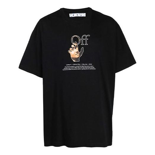 Off-White FW21 Funny Logo Printing Round Neck Loose Fit Black OMAA038F21JER0071084