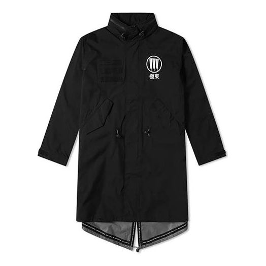 adidas originals x NEIGHBORHOOD M-51 Alphabet Printing mid-length Jacket Black CD7737