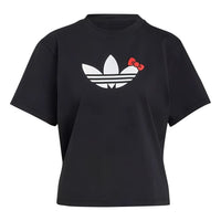 (WMNS) adidas Originals Hello Kitty T-Shirt Asia Sizing 'Black White' IX7878