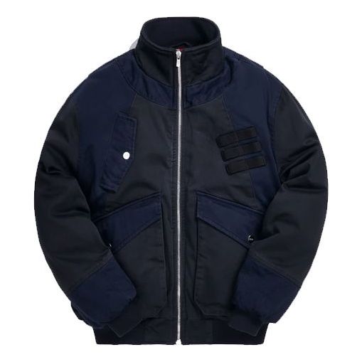 KITH Colorblocked Sateen Bomber Jacket Navy Blue KH1207-102