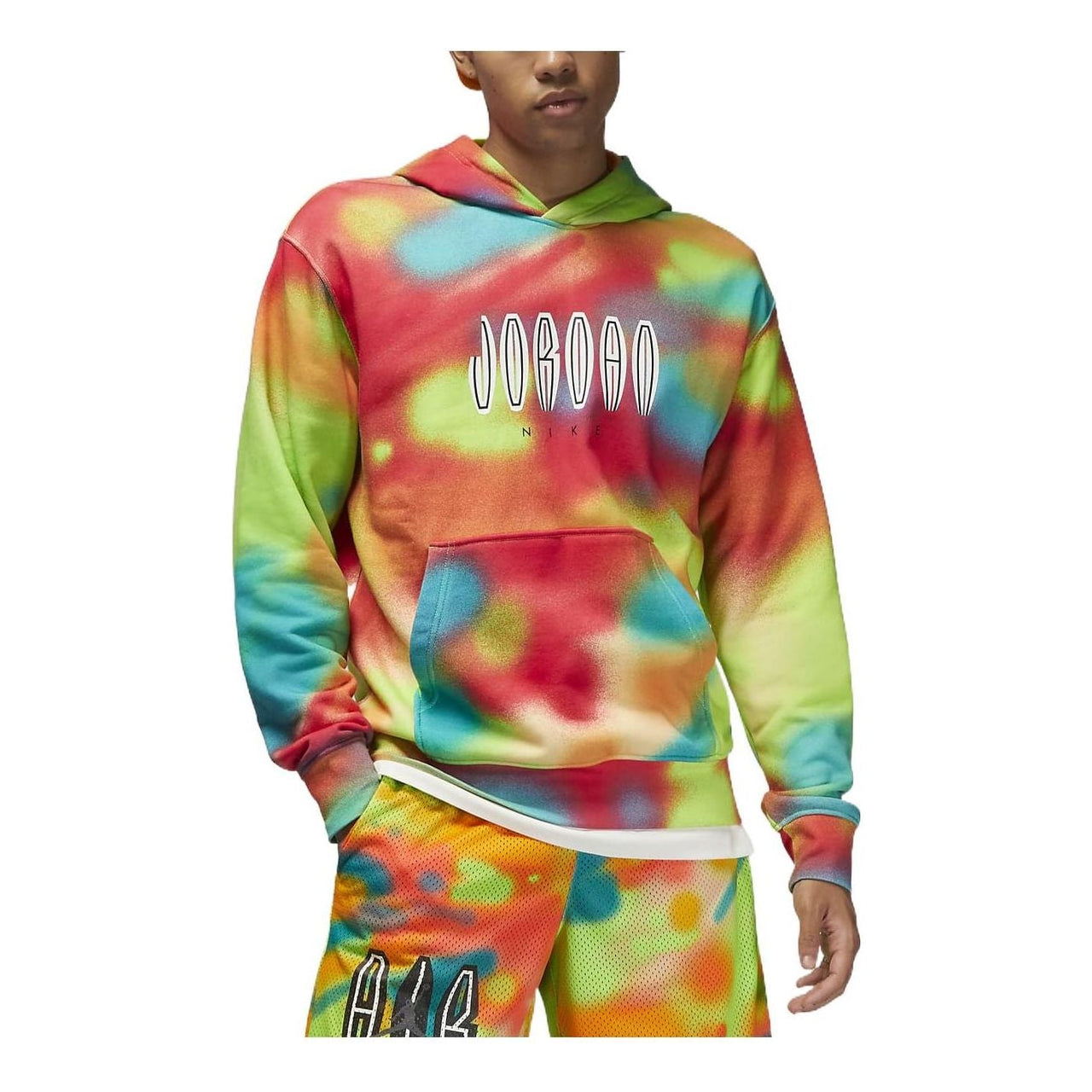 Men's Jordan FW22 Tie Dye Design Logo Printing Hooded Pullover Long Sleeves Multicolor DV4587-252