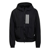 (WMNS) adidas Sportswear W.N.D. Windbreaker 'Black White' GT9754