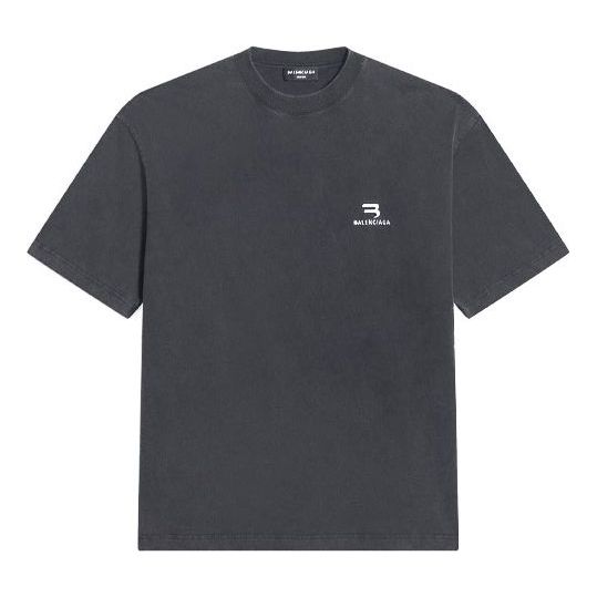 Balenciaga Sporty B Medium Fit T-Shirt 'Washed Black' 612966TLV991070