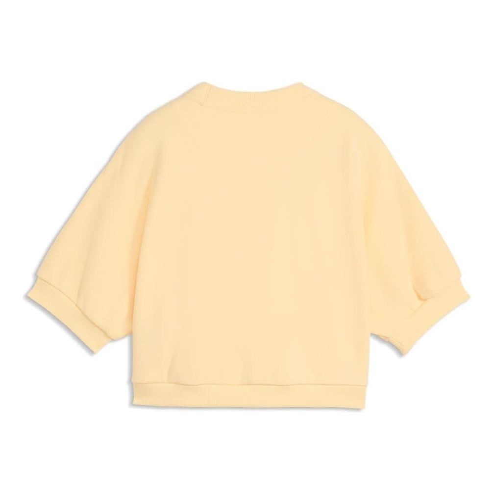 (WMNS) PUMA Elevated Essentials Relaxed Sweatshirt 'Buttercream' 636645-88