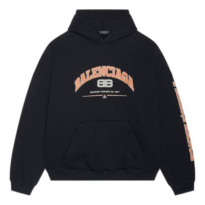 Balenciaga Maison Balenciaga Hoodie Wide Fit 'Black' 674986TLVJ21074