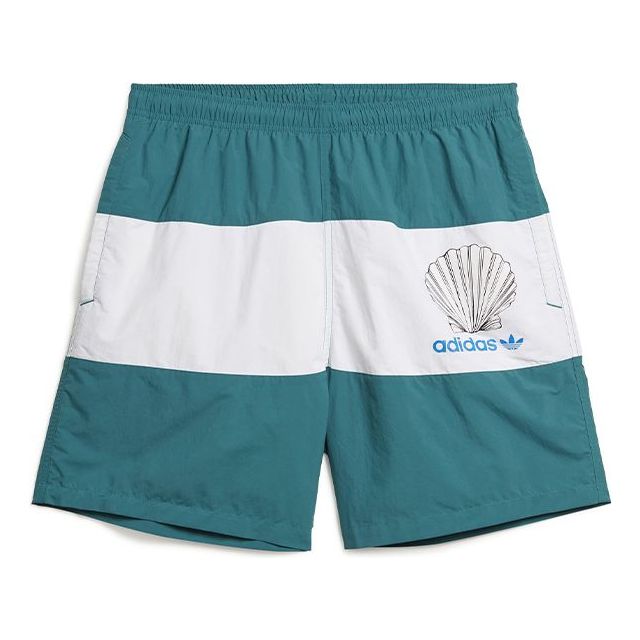 adidas originals x NOAH Shell Logo Trunks 'White Green' GE1259