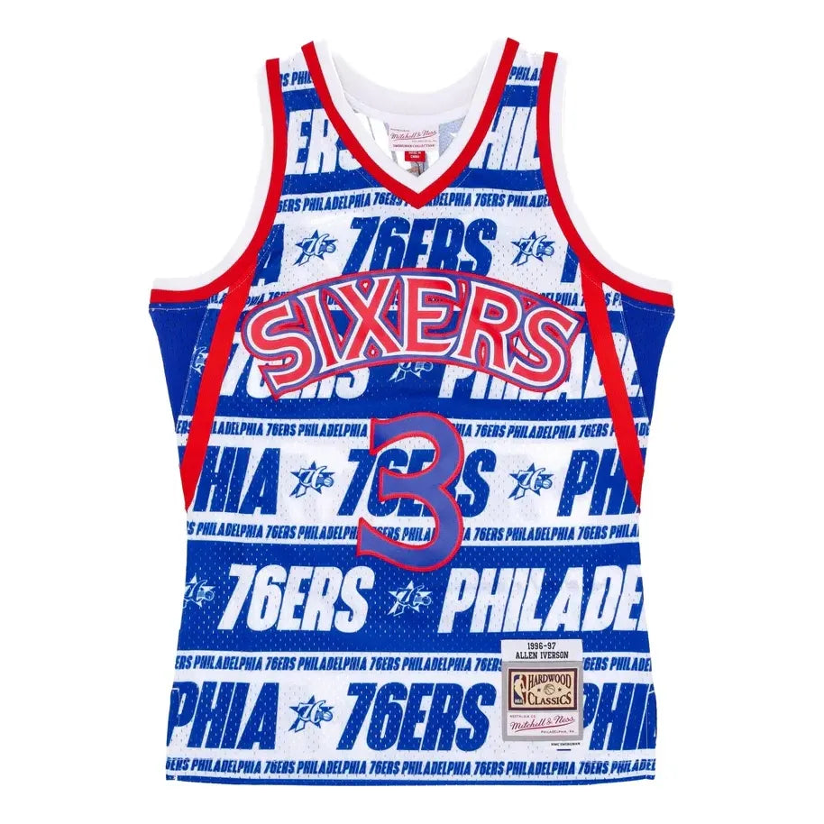 Mitchell & Ness x NBA Philadelphia 76ers 1996-97 Teamwrap Swingman Jersey 'Allen Iverson 3' TFSM4778-P7696AIVBLUE