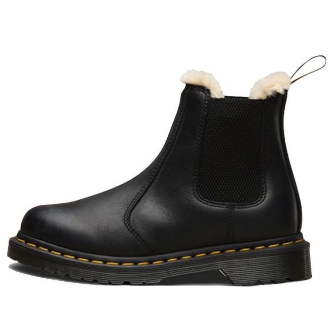 (WMNS) Dr. Martens 2976 Faux Fur Lined Chelsea Boots 'Black' 21045001