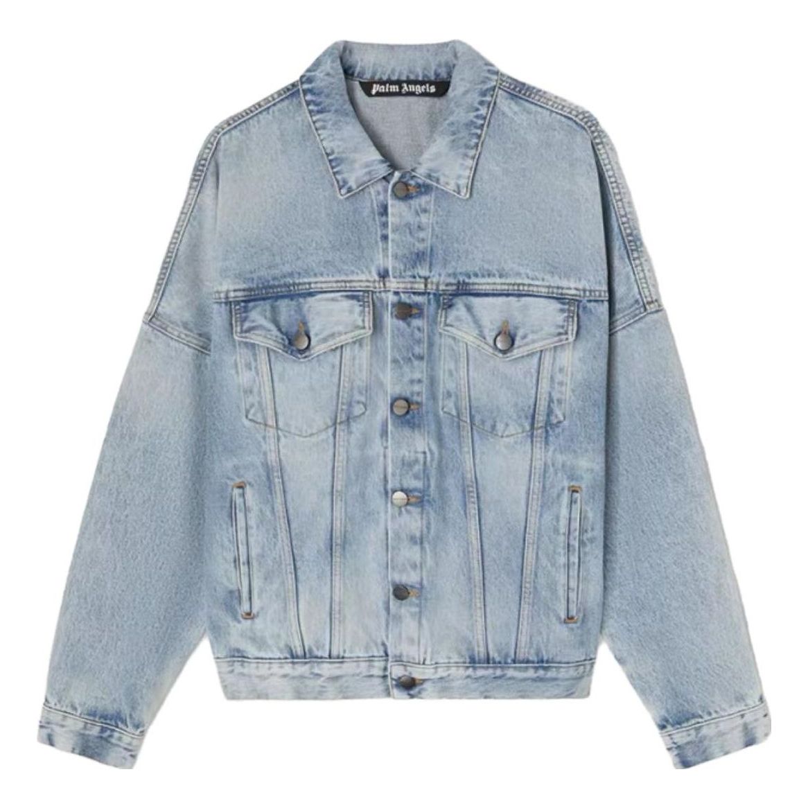 Palm Angels SS23 Back Logo Denim Jacket 'Light Blue' PMYE006C99DEN0024001