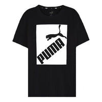 PUMA Logo Printed Short Sleeve TEE Black 583837-01