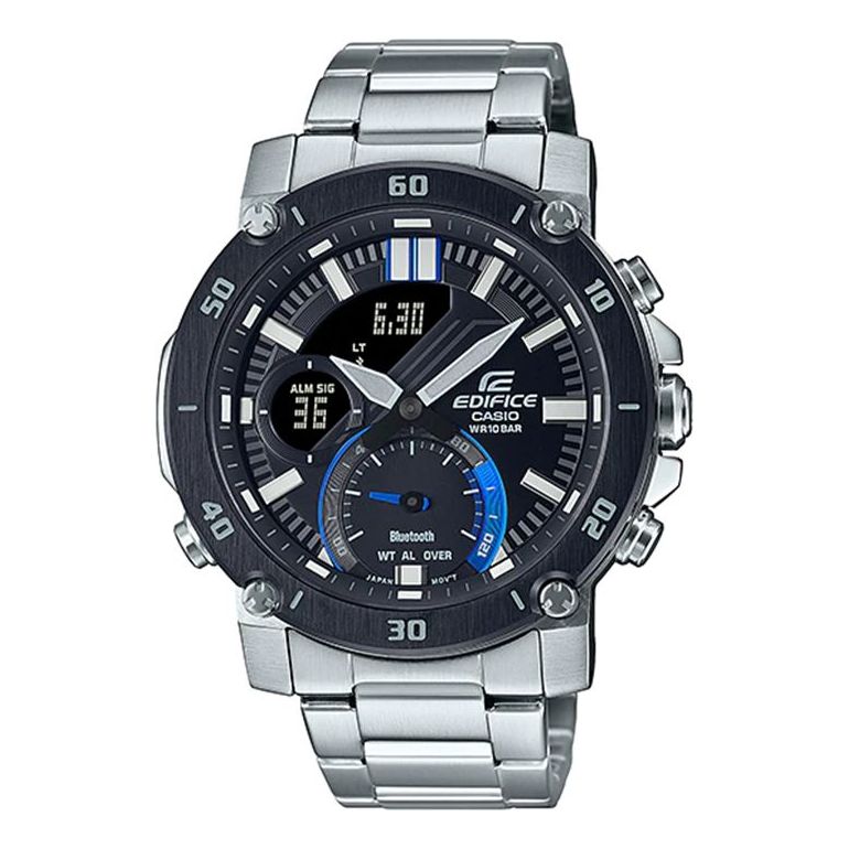 Casio Analog-Digital Watch 'Silver Black Blue' ECB-20YDB-1A