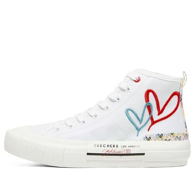 (WMNS) James Goldcrown x Skechers New Moon High-Top Canvas Shoes White 155512-WHT