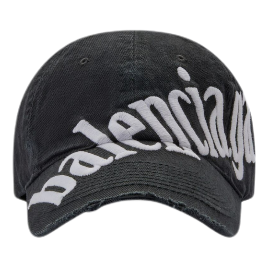 Balenciaga Diagonal Logo Baseball Cap 'Black White' 680738410B21077