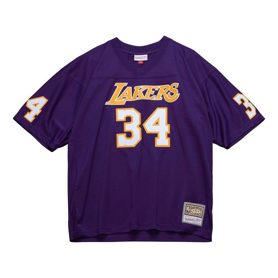 Mitchell & Ness NBA Shaquille ONeal Audible Los Angeles Lakers Jersey #34 TNMP4846-LALYYSONPURP