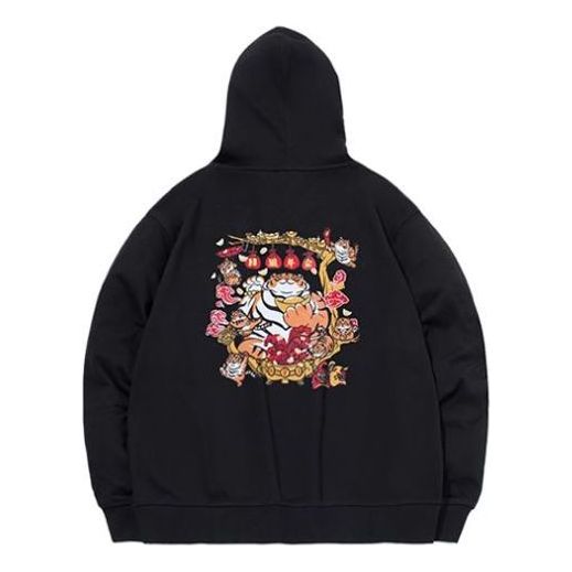 Li-Ning x Cartoon Graphic Printed Hoodie 'Black Orange' AWDS159-3