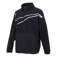 (WMNS) Nike Large Woven Stand Collar Training Sports Black Jacket DA0498-010