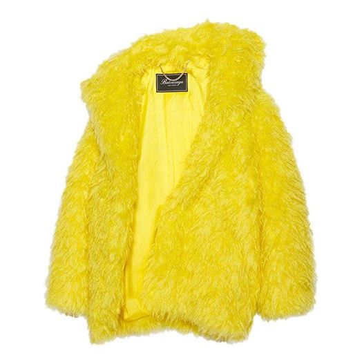 Balenciaga Unisex FW21 Faux Fur Jacket Yellow 663000TKQ077200